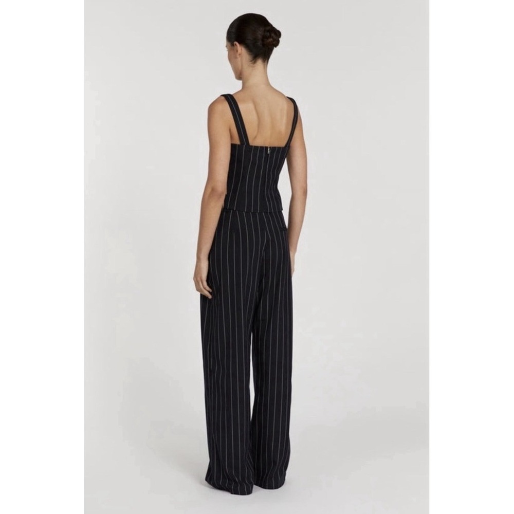 NWT Dissh Sander Navy Stripe Hook & Eye Sleeveless Cropped Bustier Top Sz 6 - Picture 5 of 13